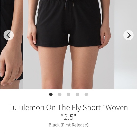 Lululemon On The Fly Short Woven 2.5" Black Womens 2 Activewear - Picture 4 of 5